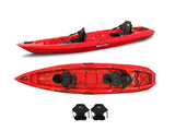 Canoa due posti Mojito Big Mama Kayak -  380 cm - 2 posti adulto + 1 posto bambino + 2 gavoni + 2 ruote integrate + 2 seggiolini - rosso