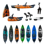 Kayak divisibile a pedali con pinne Big Mama START S300 fishing + 2 portacanne orientabili