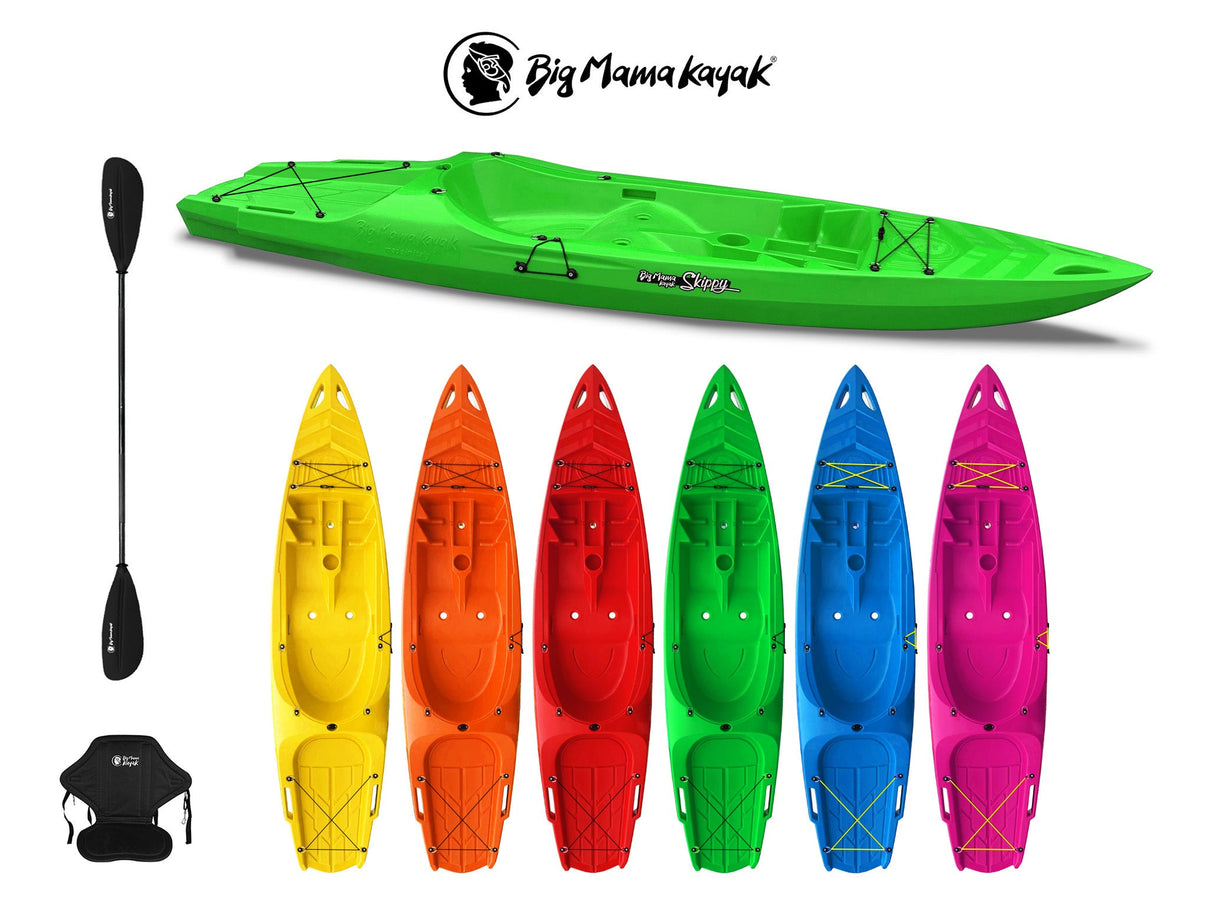 canoa monoposto skippy 2.0 big mama kayak canoa 305 cm con 1 posto adulto + 1 posto bambino + pagaia + seggiolino (full pack)