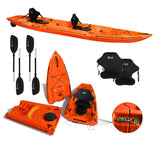 Kayak smontabile Split 2 Big Mama kayak con 2 ruote e 2 gavoni, 2 seggiolini, 2 pagaie