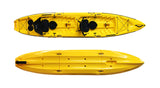kayak componibile Split 2 Fishing Big Mama Kayak, canoa biposto modulare, si monta in 30 secondi, 2 portacanne (giallo)