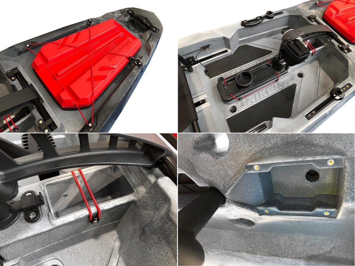 Pack kayak a pedali triken 330 big mama kayak canoa monoposto fishing sistema di pedali + garmin striker vivid 5cv ecoscandaglio