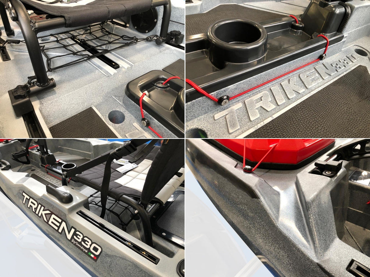 Pack kayak a pedali triken 330 big mama kayak canoa monoposto fishing sistema di pedali + garmin striker vivid 5cv ecoscandaglio