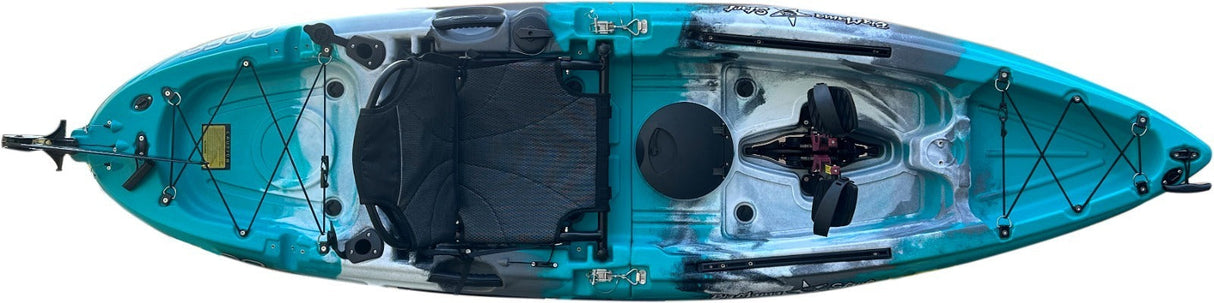 Kayak divisibile a pedali con pinne Big Mama START S300 fishing + 2 portacanne orientabili
