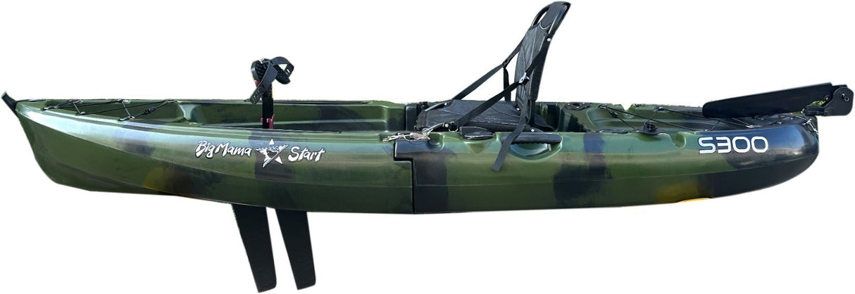 Kayak divisibile a pedali con pinne Big Mama START S300 colore Army