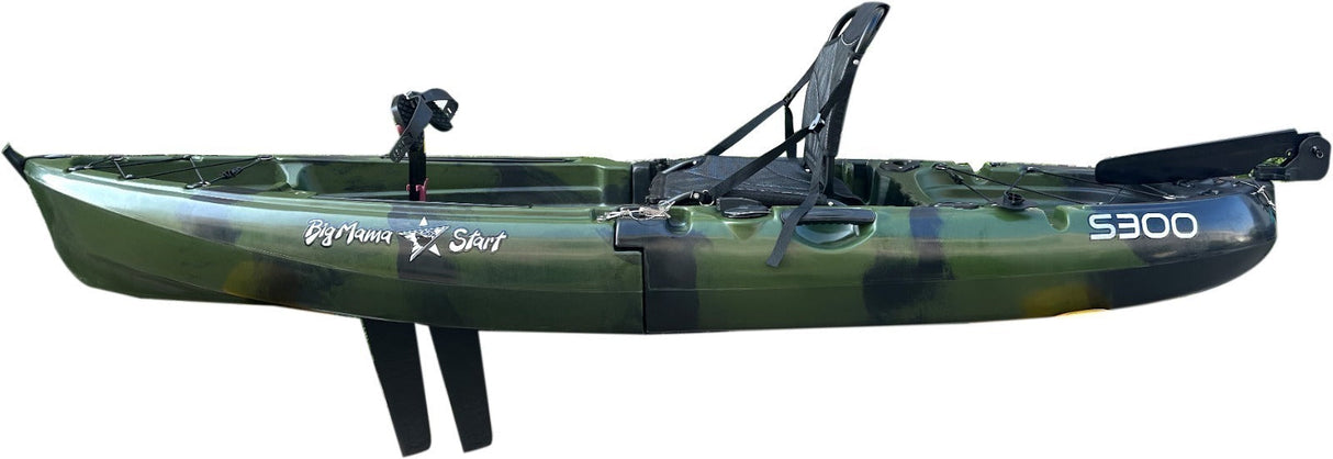 Kayak divisibile a pedali con pinne Big Mama START S300 + GARMIN VIVID 5 cv + kit montaggio schermo ecoscandaglio + kit staffa trasduttore