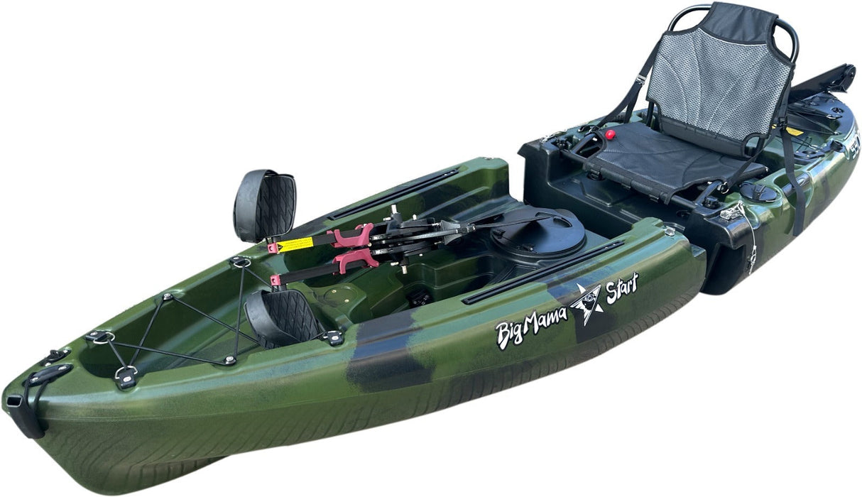 Kayak divisibile a pedali con pinne Big Mama START S300 colore Army