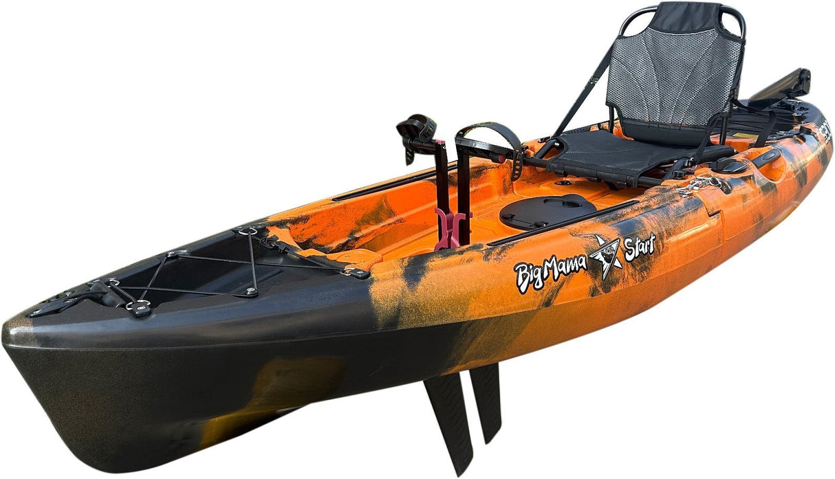 Kayak divisibile a pedali con pinne Big Mama START S300 fishing + 2 portacanne orientabili