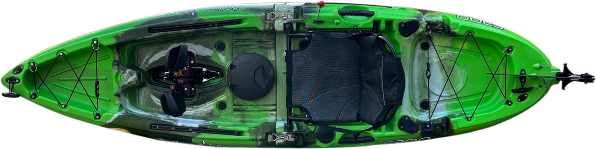 Kayak divisibile a pedali con pinne Big Mama START S300 fishing + 2 portacanne orientabili