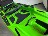 Kayak a pedali triken 380 Big Mama - canoa monoposto fishing con 4 portacanne, 2 gavoni, timone, sistema di pedali, sedile rialzato