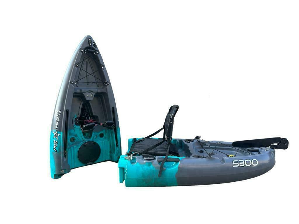 Kayak divisibile a pedali con pinne Big Mama START S300 + GARMIN VIVID 5 cv + kit montaggio schermo ecoscandaglio + kit staffa trasduttore