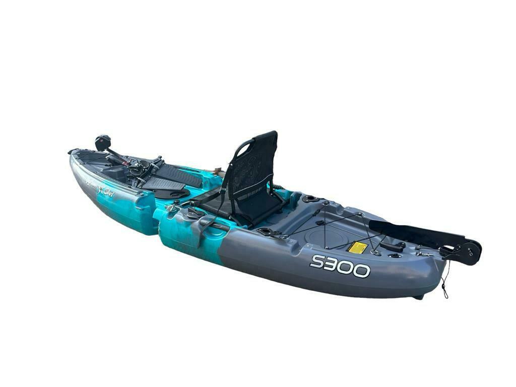 Kayak divisibile a pedali con pinne Big Mama START S300 fishing + 2 portacanne orientabili