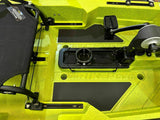 kayak a pedali Big Mama Kayak a pedali Triken 330 - con 4 portacanne, 2 gavoni, timone, sistema a pedali, sedile rialzato, 11 barre di scorrimento, Total Black