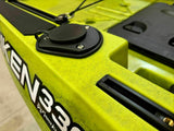 kayak a pedali Big Mama Kayak a pedali Triken 330 - con 4 portacanne, 2 gavoni, timone, sistema a pedali, sedile rialzato, 11 barre di scorrimento, Total Black