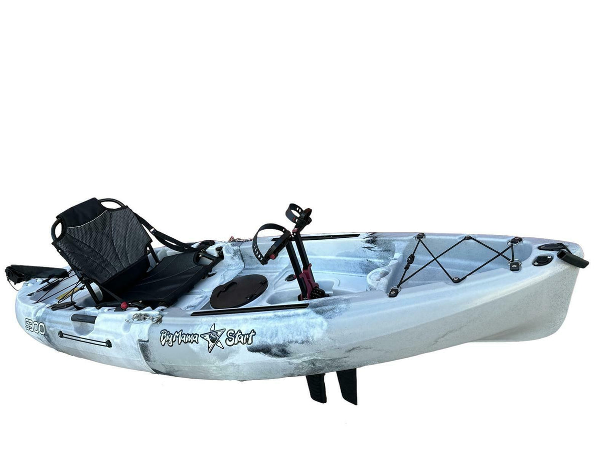 Kayak a pedali divisibile in 2 con pinne Big Mama Start s300 colore bianco nero