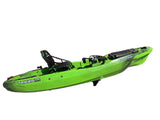 kayak a pedali Big Mama Kayak a pedali Triken 330 - con 4 portacanne, 2 gavoni, timone, sistema a pedali, sedile rialzato, 11 barre di scorrimento, Total Black