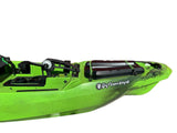 kayak a pedali Big Mama Kayak a pedali Triken 330 - con 4 portacanne, 2 gavoni, timone, sistema a pedali, sedile rialzato, 11 barre di scorrimento, Total Black