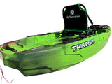 kayak a pedali Big Mama Kayak a pedali Triken 330 - con 4 portacanne, 2 gavoni, timone, sistema a pedali, sedile rialzato, 11 barre di scorrimento, Total Black