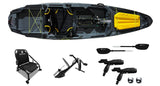 kayak a pedali Big Mama Kayak a pedali Triken 330 - con 4 portacanne, 2 gavoni, timone, sistema a pedali, sedile rialzato, 11 barre di scorrimento, antracite