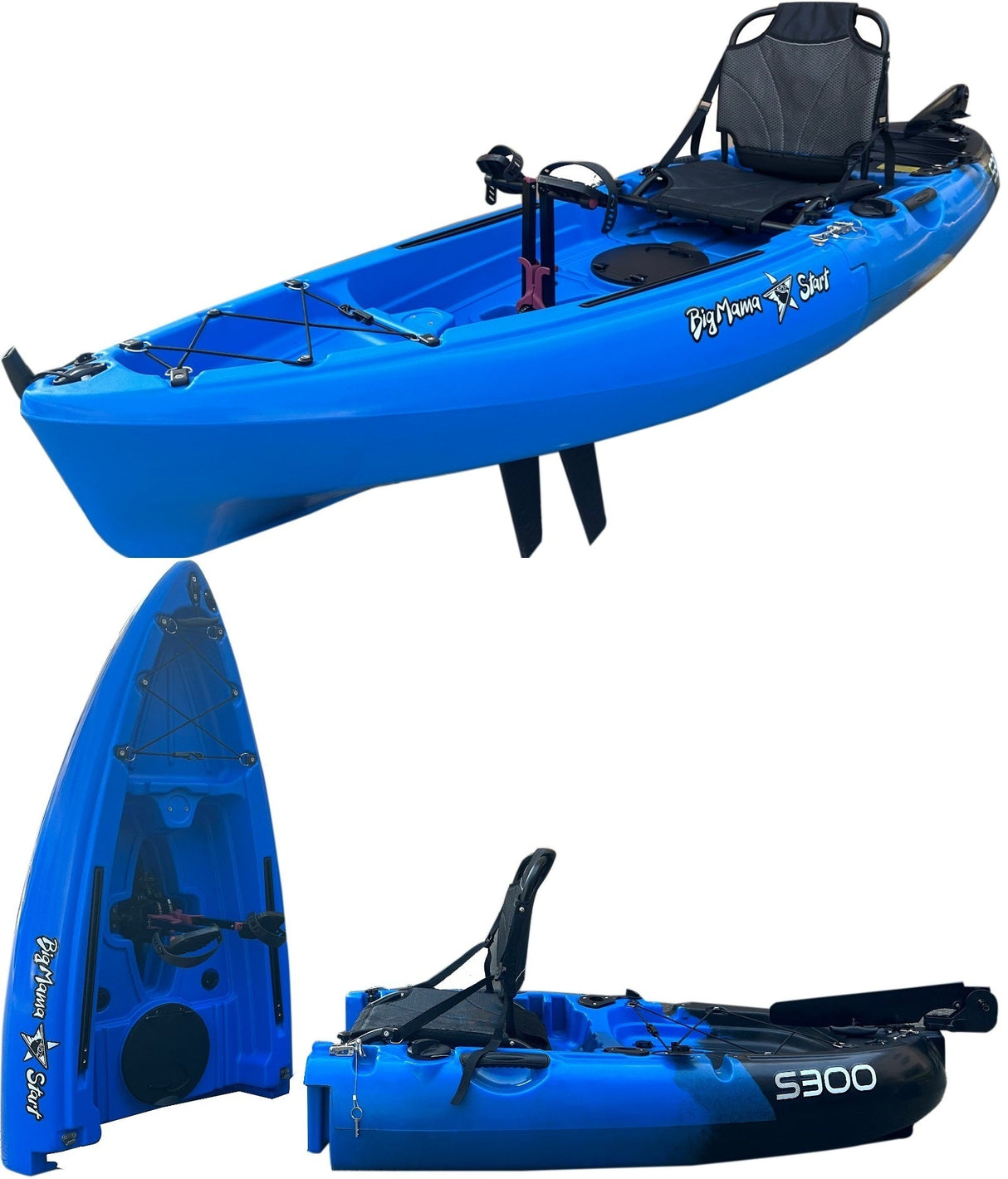 Kayak divisibile a pedali con pinne Big Mama START S300 colore blue