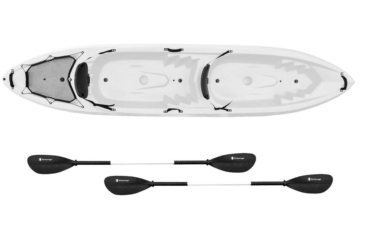 Canoa da mare Big Mama kayak biposto PIREUS - Canoa 2 Posti Cm 360 + 2 Pagaie + 2 Seggiolini + 4 Maniglie - bianco