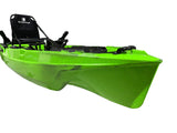Kayak a pedali Triken 380 REV colore SNAKE GREEN - Canoa Monoposto Fishing 4 portacanne, 2 gavoni, timone, sistema a pedali, sedile rialzato - Big Mama Kayak