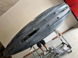 Big mama kayak a pedali triken 330 - canoa monoposto fishing con 4 portacanne, 2 gavoni, timone, sistema di pedali, sedile rialzato, 11 barre di scorrimento ver. coperchio verde